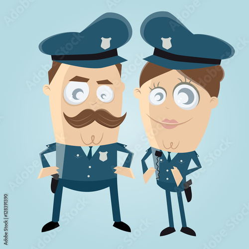 funny clipart of a police officer team