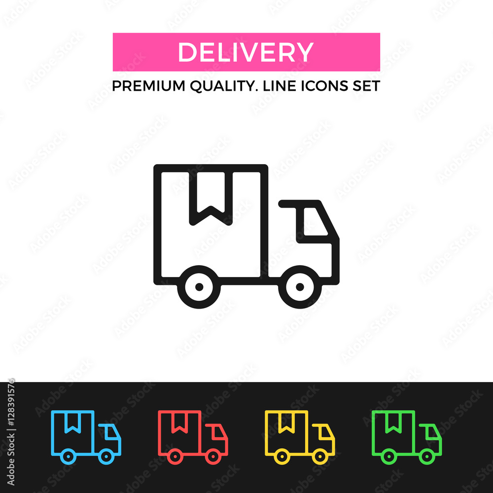 Vector delivery icon. Thin line icon