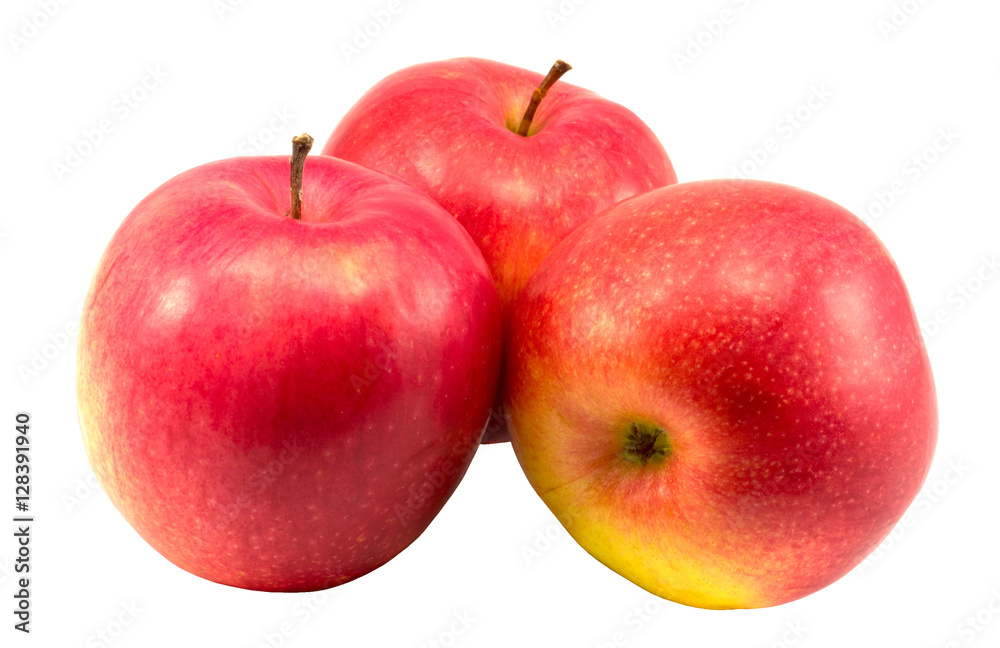 Three red apples isolated on white background Three red apples isolated on white background