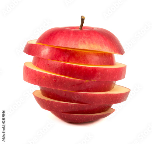 Fresh red apple isolated on white. With clipping path