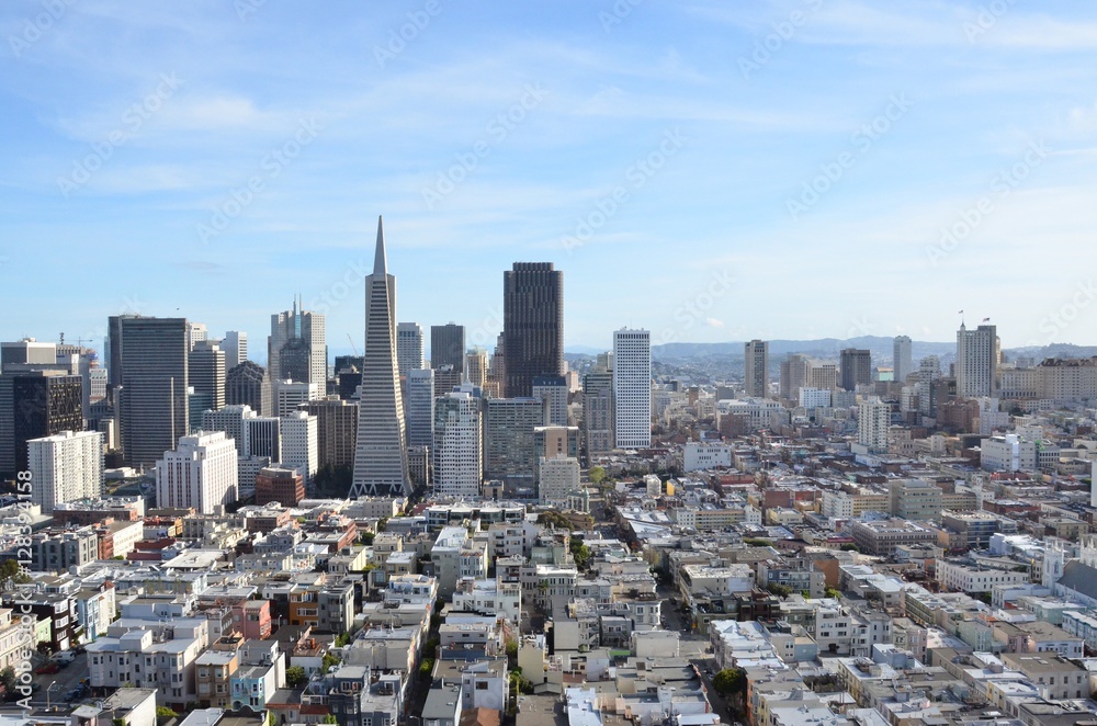 Downtown San Fransisco California Business district skyline