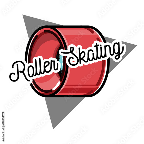 Color vintage roller Skates emblem