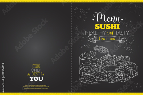 Color horisontal sushi menu