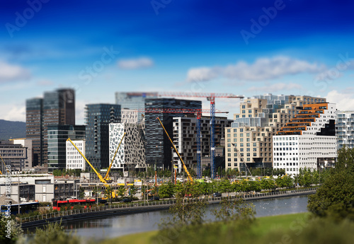 Oslo city cityscape background