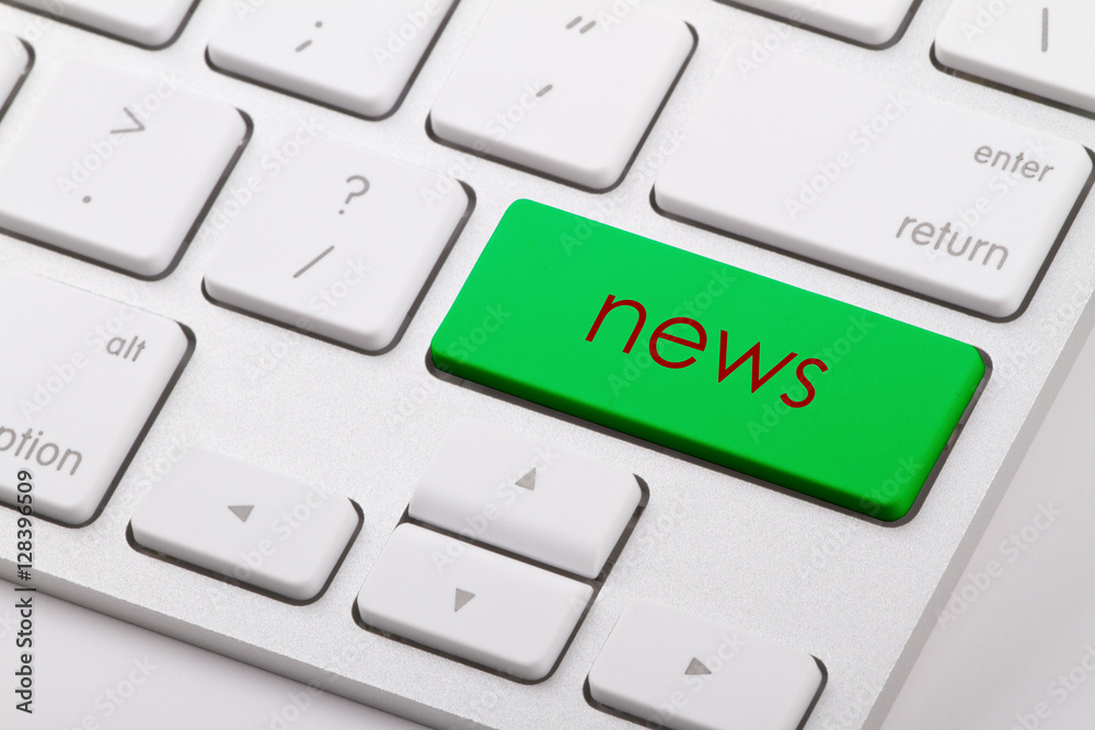 News word written on computer keyboard. News word written on computer keyboard.
