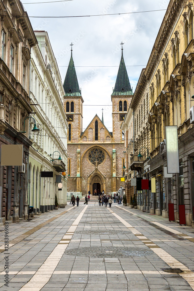 The sacred heart cathedral in Sarajevo