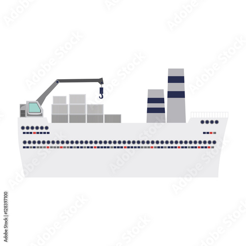 tanker cargo ship with containers vector illustration