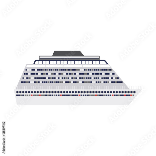 big yacht design flat icon vector illustration