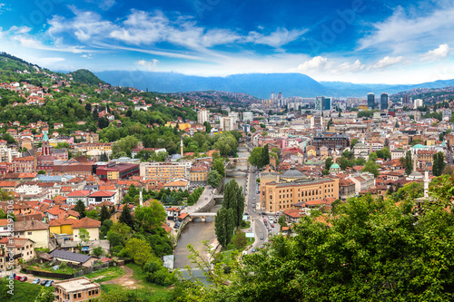 Panoramic view of Sarajevo photo