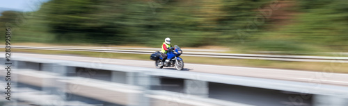 motorcycle on highway speed blur