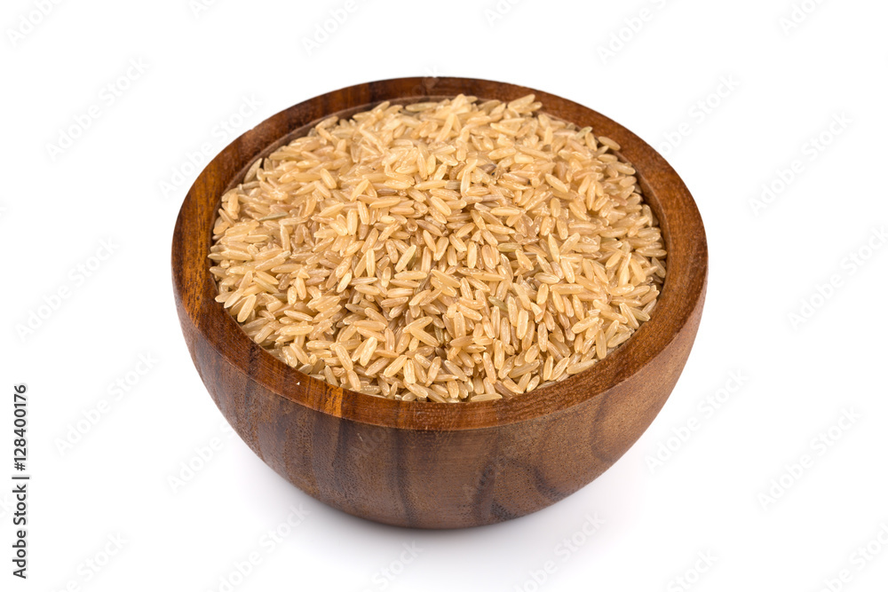 Rice in wooden bowl Rice in wooden bowl