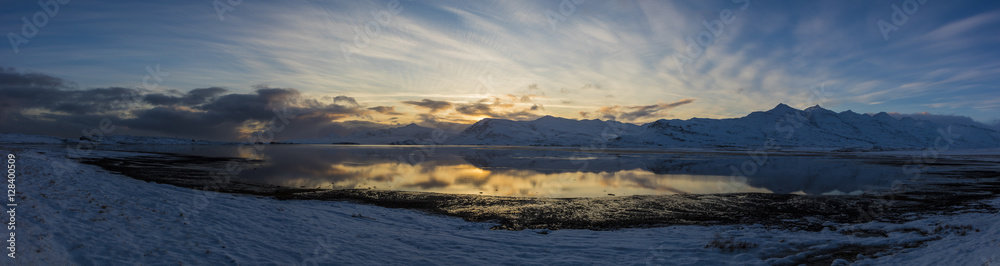 Sunset from a Fjord on Iceland