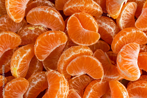 Fresh close up mandarin Tangerines oranges background