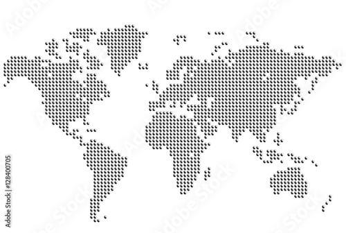 Оригинальная детальная карта мира, выполненная восточными знаками инь-ян. Векторная иллюстрация для вашего дизайна.