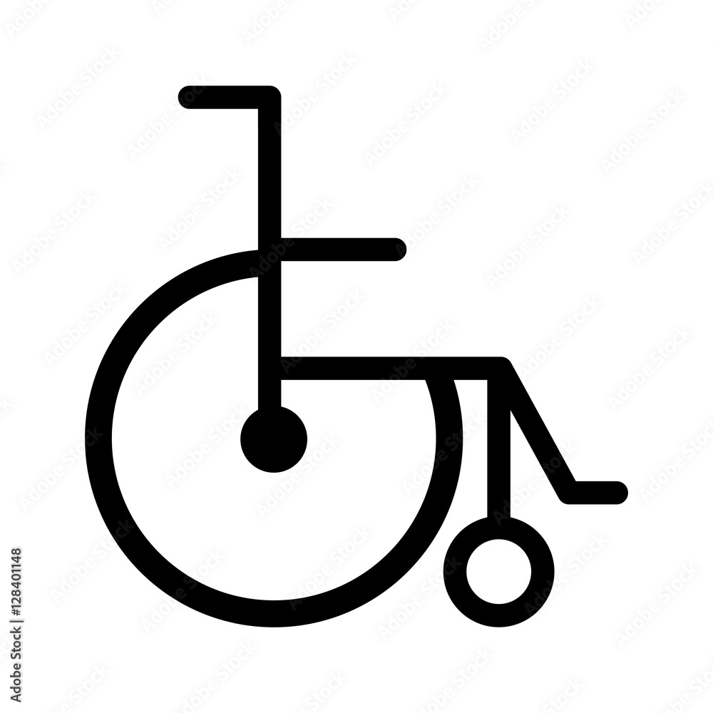 black silhouette abstract wheelchair flat icon vector illustration black silhouette abstract wheelchair flat icon vector illustration