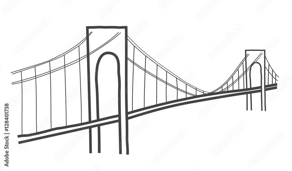 Fototapeta premium Verazzano-Narrows bridge drawing
