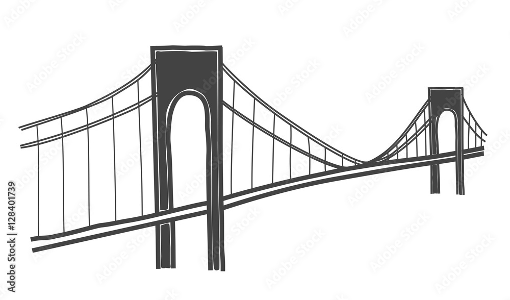 Fototapeta premium Verazzano-Narrows bridge drawing