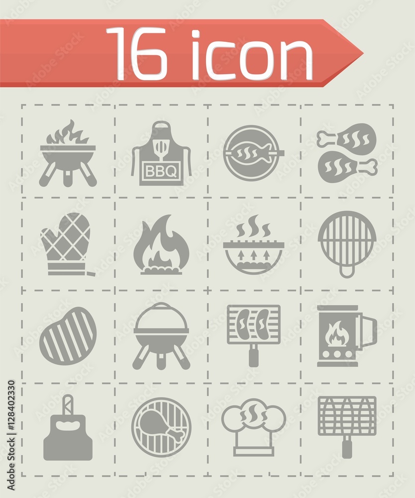 Vector Barbecue icon set