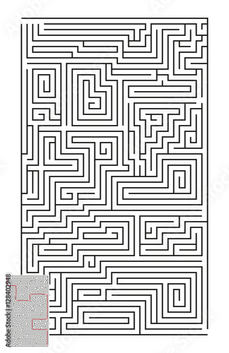Large Vector Vertical Maze with Answer 5
