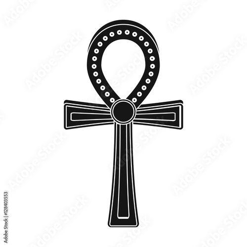 Ankh icon in black style isolated on white background. Ancient Egypt symbol stock vector illustration.