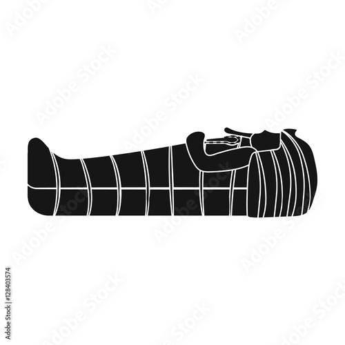 Pharaoh sarcophagus icon in black style isolated on white background. Ancient Egypt symbol stock vector illustration.