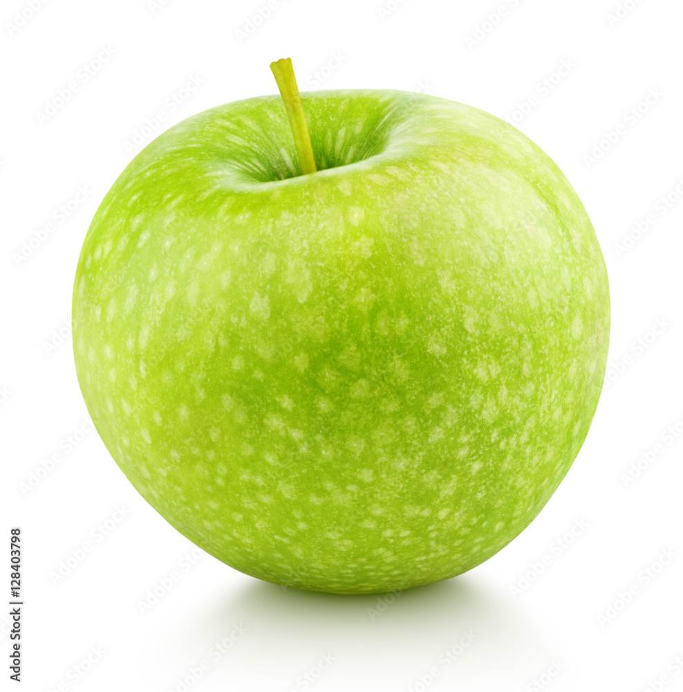 Ripe green apple isolated on white background with clipping path Ripe green apple isolated on white background with clipping path