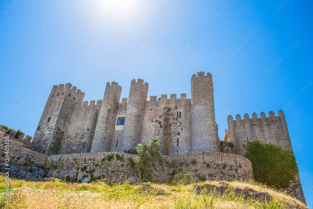 Medieval castle in the portuguese village of Obidos/ Castle/ fortress/ Portugal