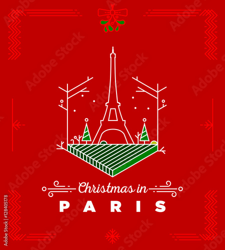 Wallpaper Mural Christmas in Paris Monogram Vector Design Template Torontodigital.ca