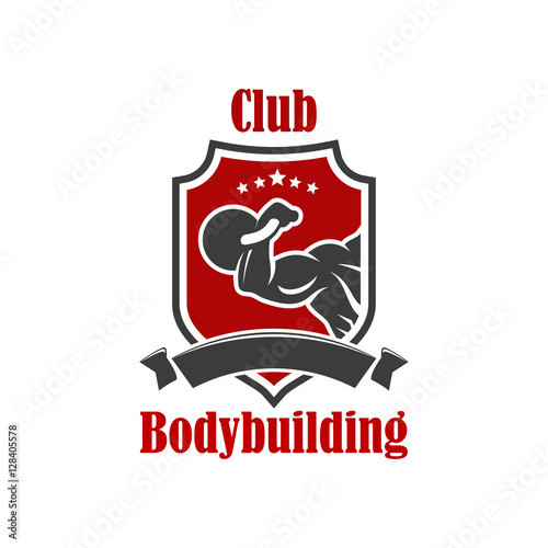 Bodybuilding sport club vector sign