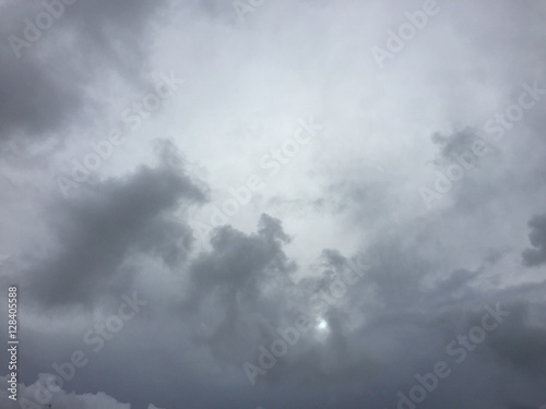 View of dark clouds before rain storm outdoors background