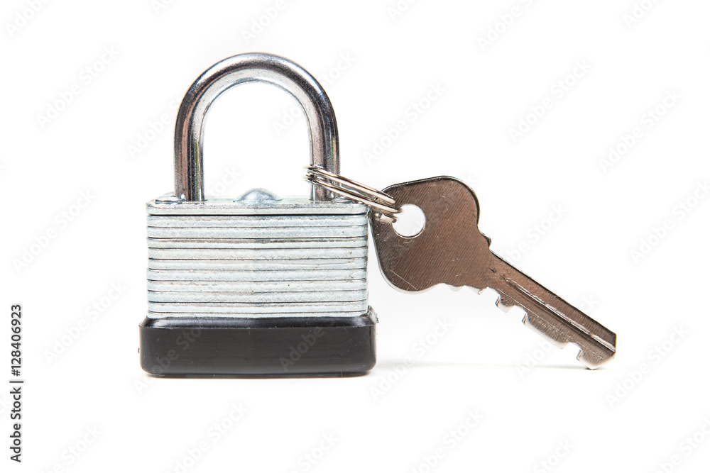 Padlock and keys isolated on white background Padlock and keys isolated on white background