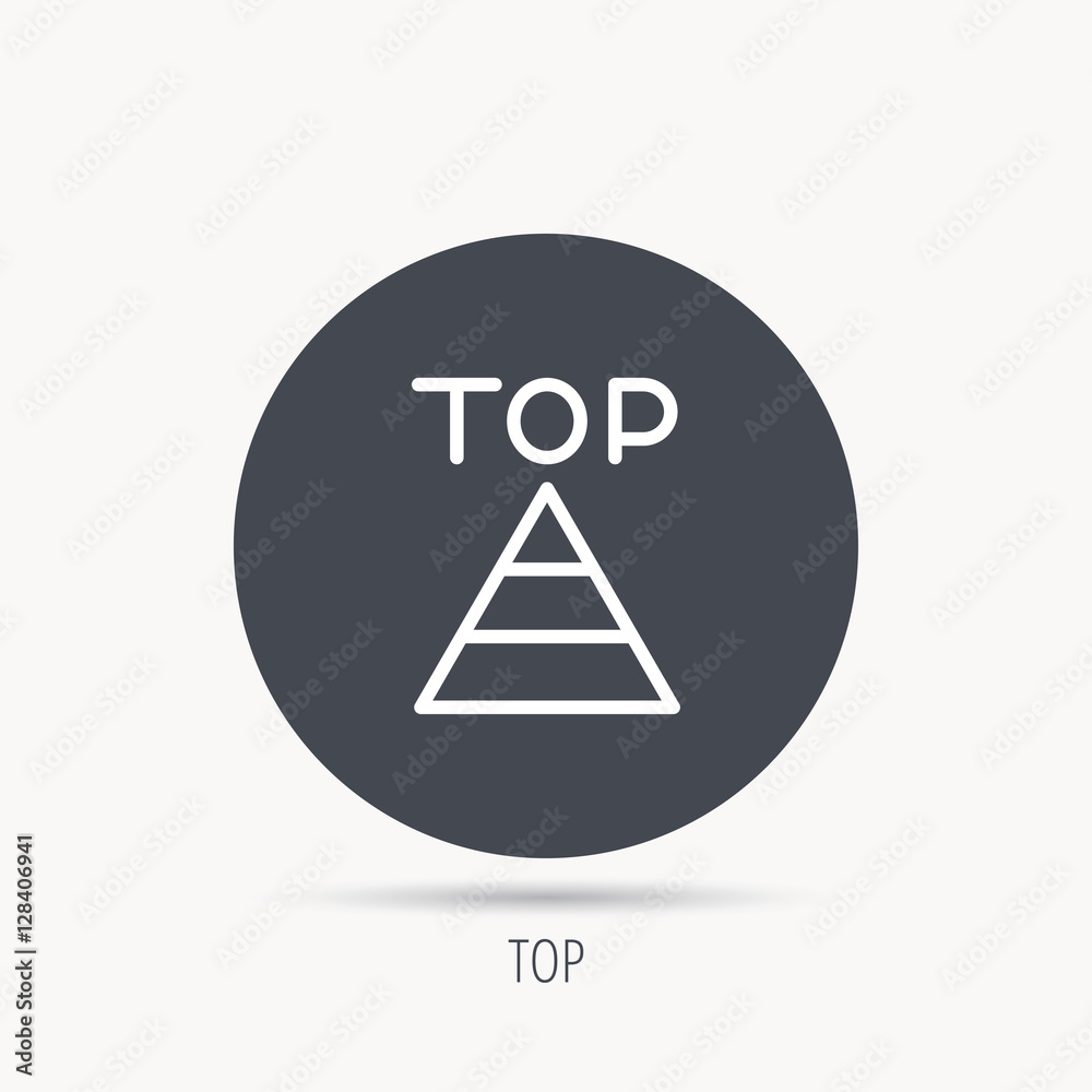 Triangle icon. Top or best result sign. Success symbol. Round web button with flat icon. Vector Triangle icon. Top or best result sign. Success symbol. Round web button with flat icon. Vector