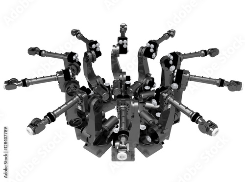 3D array - black industrial robots © 3DConcepts