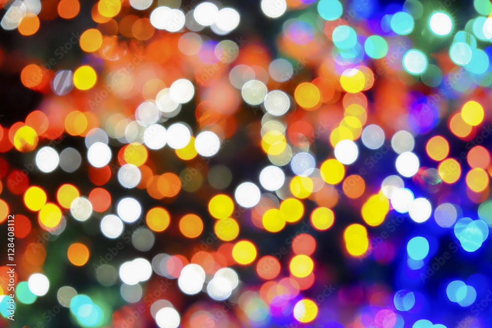 Beautiful colorful bokeh of the lights of the Christmas tree. Beautiful colorful bokeh of the lights of the Christmas tree.