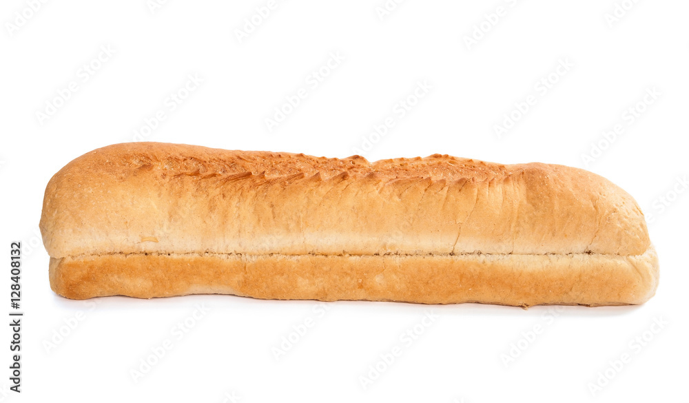 Elongated burger bun on white background Elongated burger bun on white background