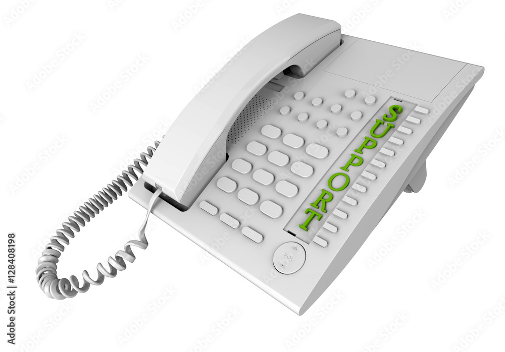 3D concept - green support telephone 3D concept - green support telephone