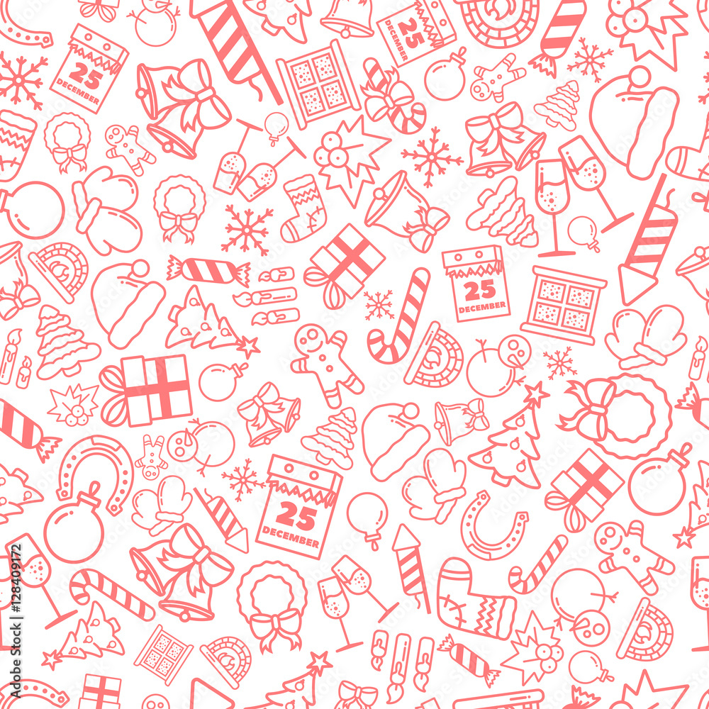 Christmas pattern seamless with icon christmas stuff. Christmas pattern seamless with icon christmas stuff.