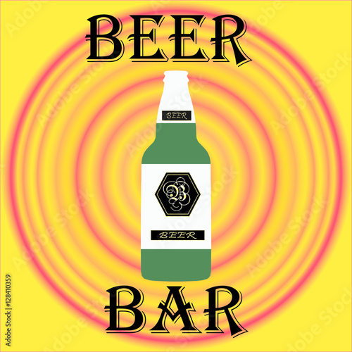 Realistic Bottle of Beer Illustration