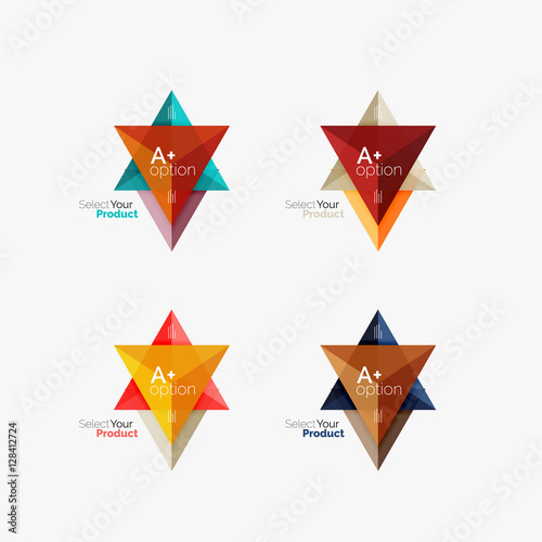 Set of triangle option infographic layouts