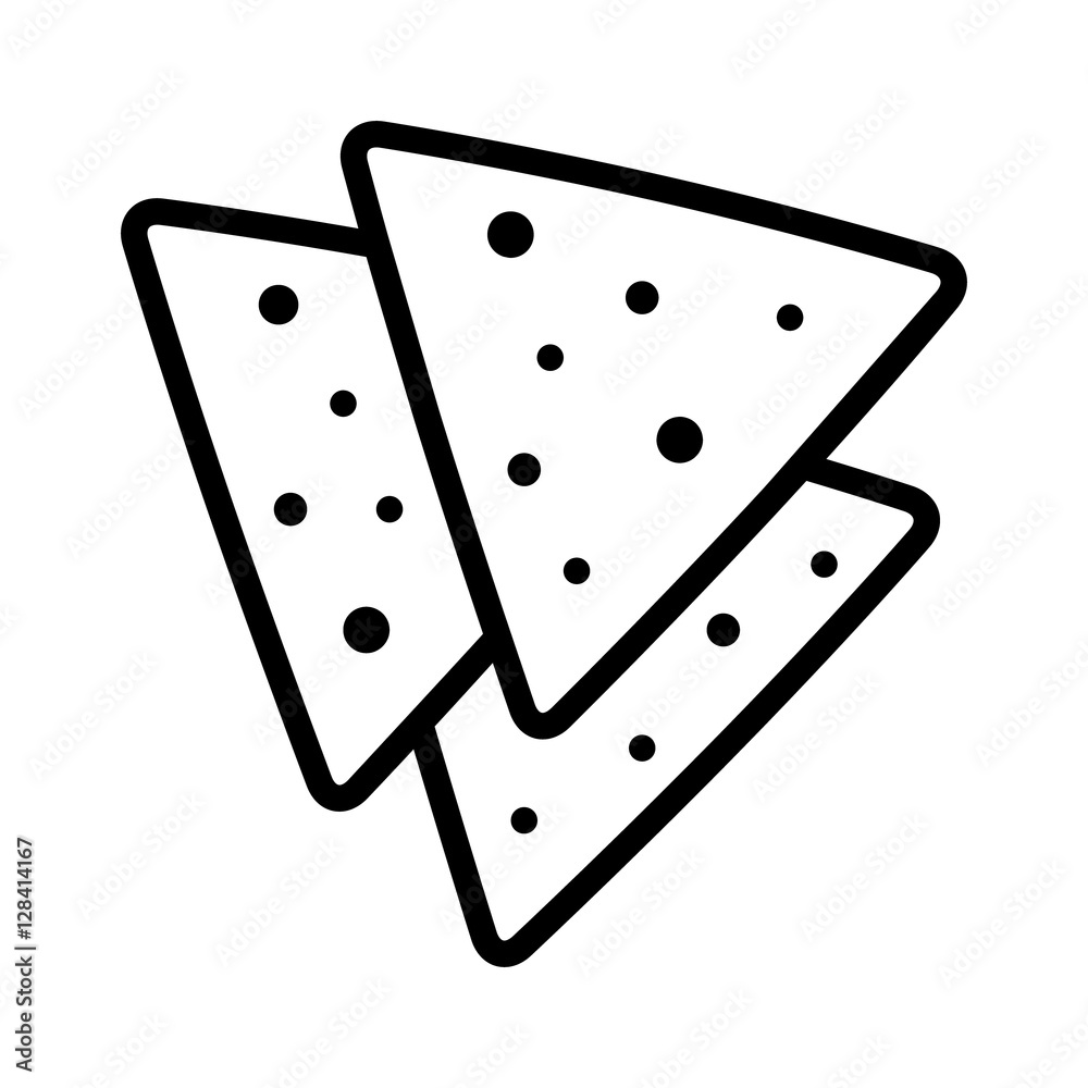 Tortilla chips or nachos tortillas line art icon for apps and websites Tortilla chips or nachos tortillas line art icon for apps and websites