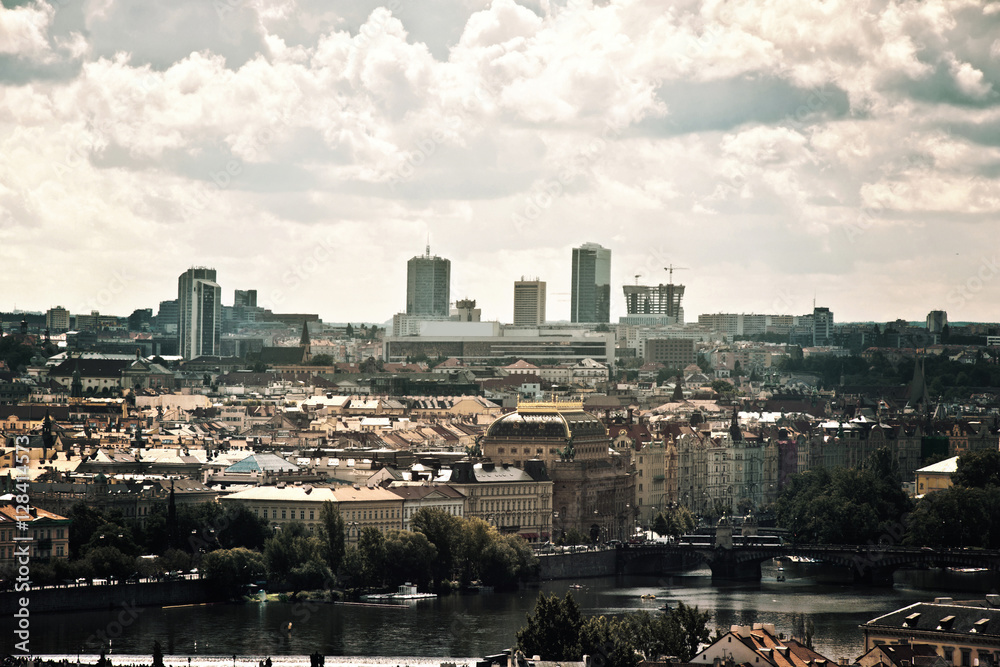 Beautiful panorama of Prague.