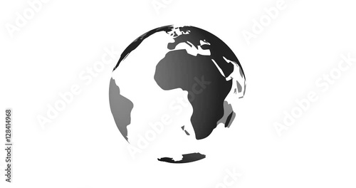 Planet Earth Globe Modern News Background Seamless 3D Rendered Vector Animation in Silver Grey