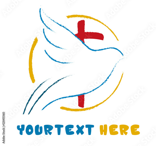 Cross and Dove Logo Church