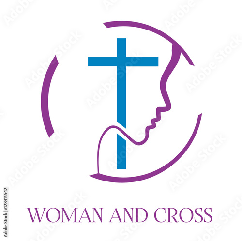 Cross and Woman Logo, Church and Woman Ministries Illustration