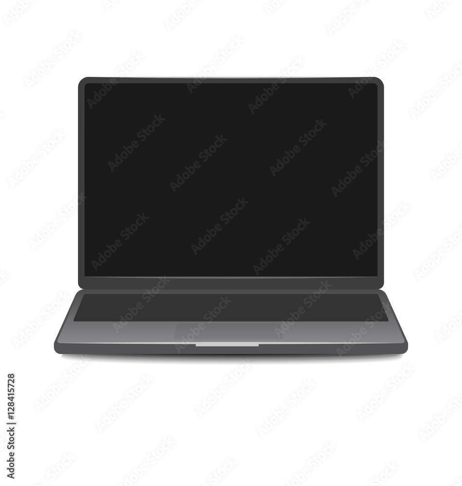 Laptop Screen Isolated on White Background