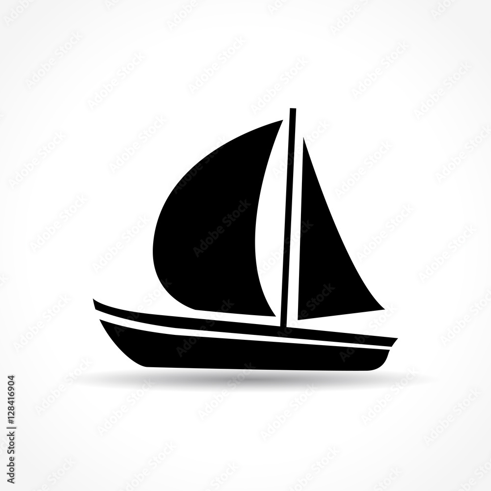 boat icon on white background
