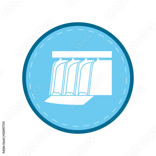 hydroelectric station plant water dam blue circle vector illustration eps 10 photo