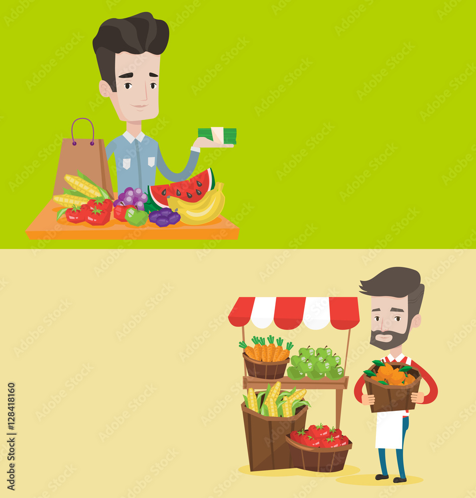 Two food and drink banners with space for text. Two food and drink banners with space for text.