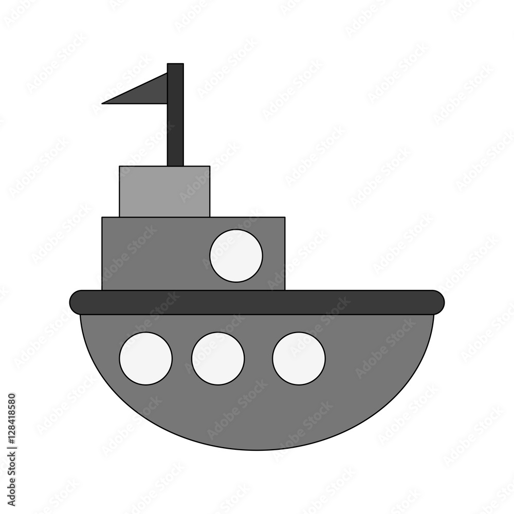 Ship toy icon. Childhood play game and object theme. Isolated design. Vector illustration Ship toy icon. Childhood play game and object theme. Isolated design. Vector illustration