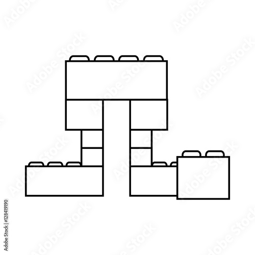 Block toy icon. Childhood play game and object theme. Isolated design. Vector illustration